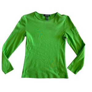 Ralph Lauren Bright Green Pull Over Sweater Green Long Sleeve Shirt Size SP